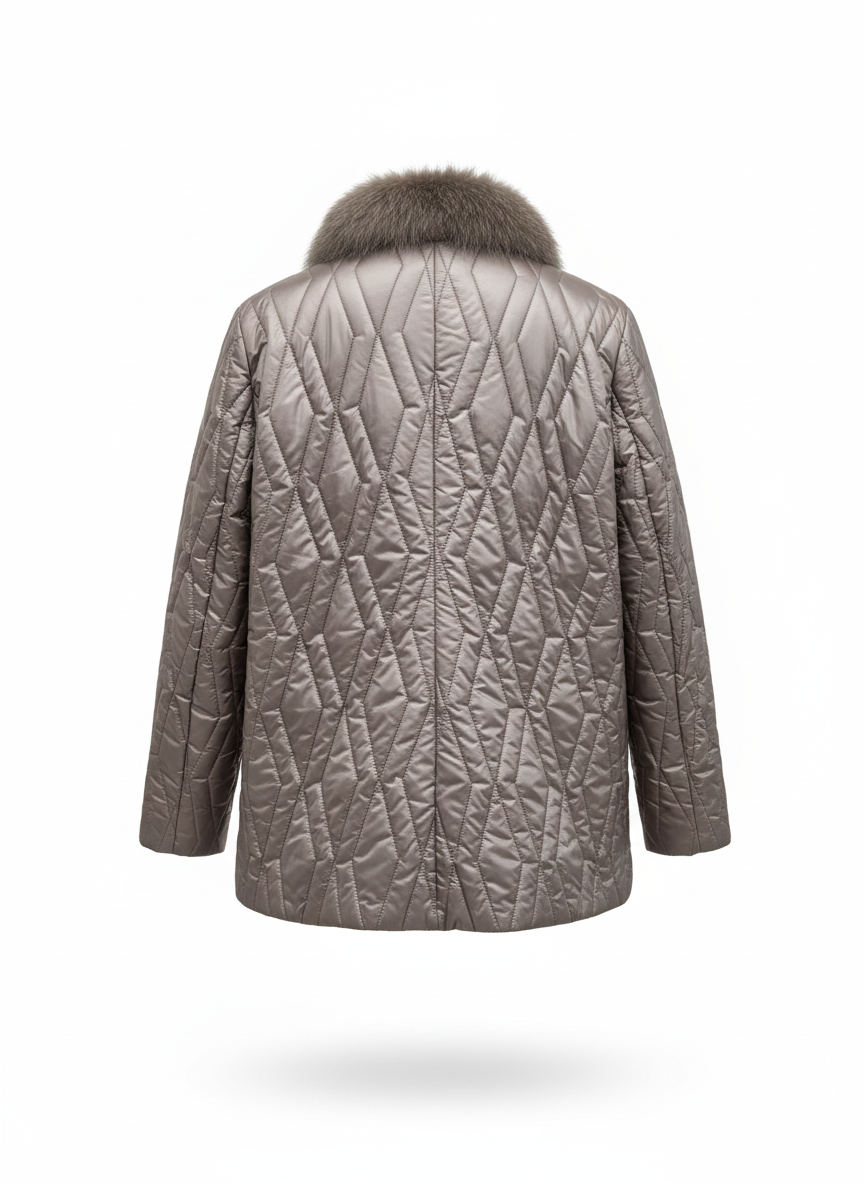 ÉLARA Quilted Faux Fur Jacket