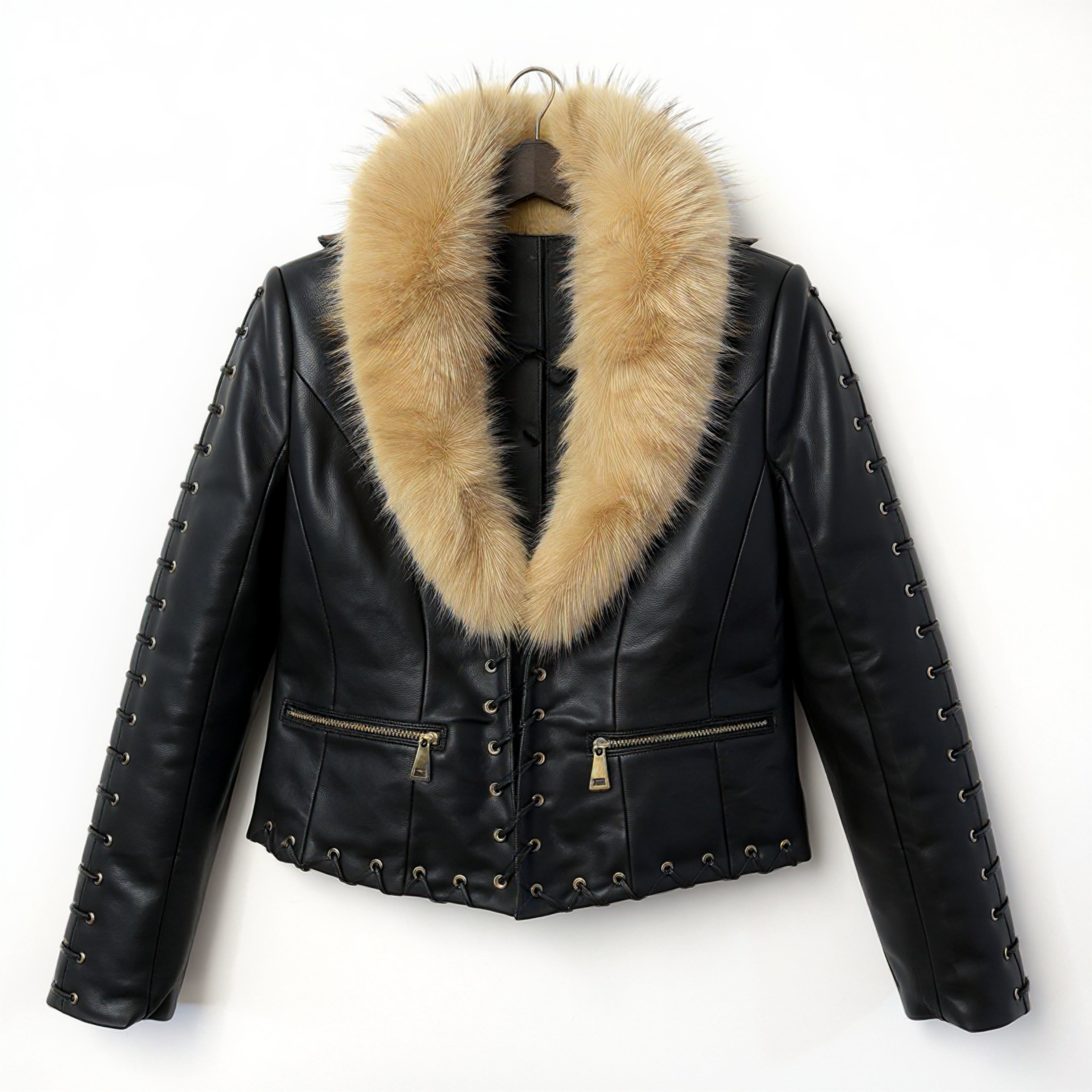 ANGEL Fur Faux Leather Jacket